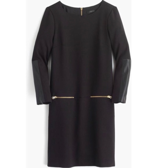 J. Crew Dresses & Skirts - J.Crew Black Faux Leather Zip Dress
